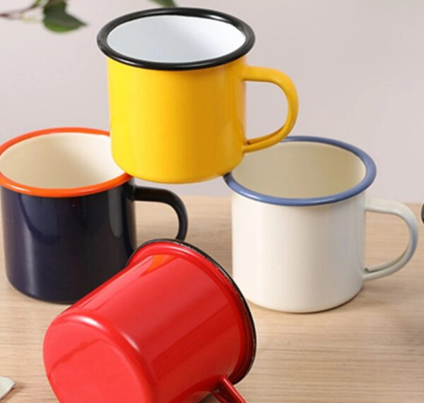 12 oz sublimated stainless steel enamel cups in various colors