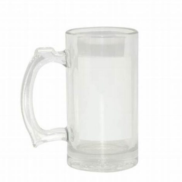 16oz Beer Mug with White Patch