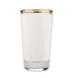 3oz Shot Glass Mug with White Patch and Gold Rim