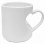 11oz Heart Shape Handled White Mug