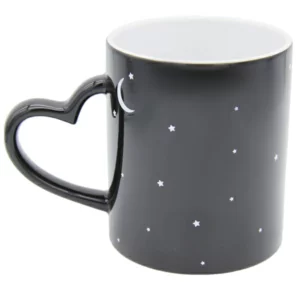 11oz Starry Sky Color Changing Mug with Heart Handle(Glossy)